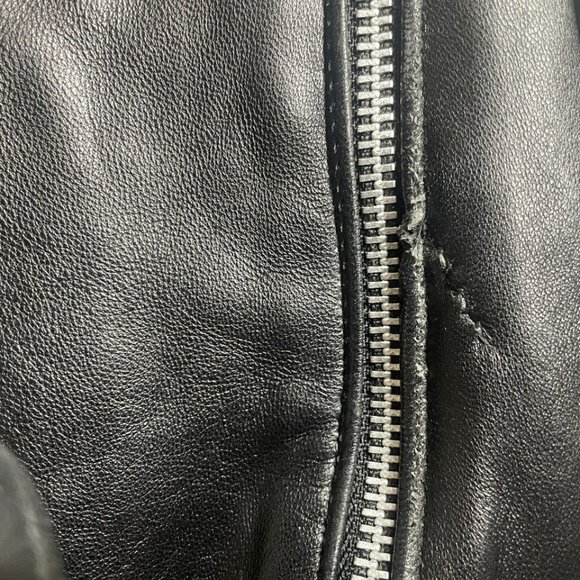 Vintage 80s/90s LA ROXX Black Studded Leather Belted Motorcycle Jacket - Picture 10 of 11